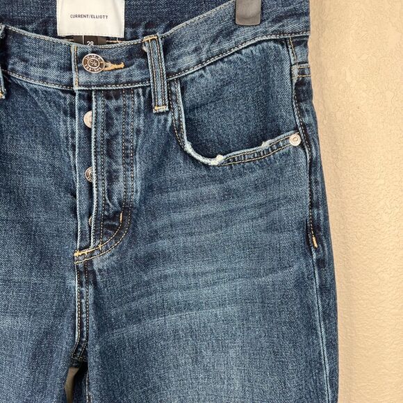 Current Elliott Womens 28 Blue‎ Denim Jeans Frayed Hem Capsule Crop - Picture 5 of 14